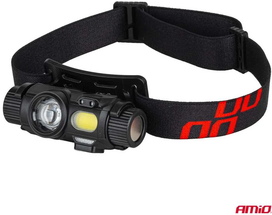 Akumuliatorinis LED galvos žibintas XPG+COB 1200mAh AMIO-04662