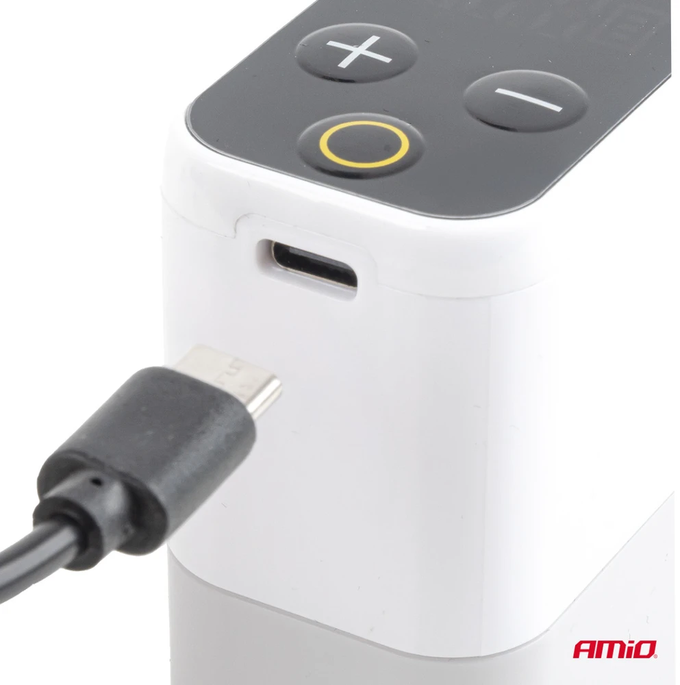 Mini belaidis dviračio kompresorius bešepetėlinis su LED ekranu, 40 W, USB-C, amio-04946
