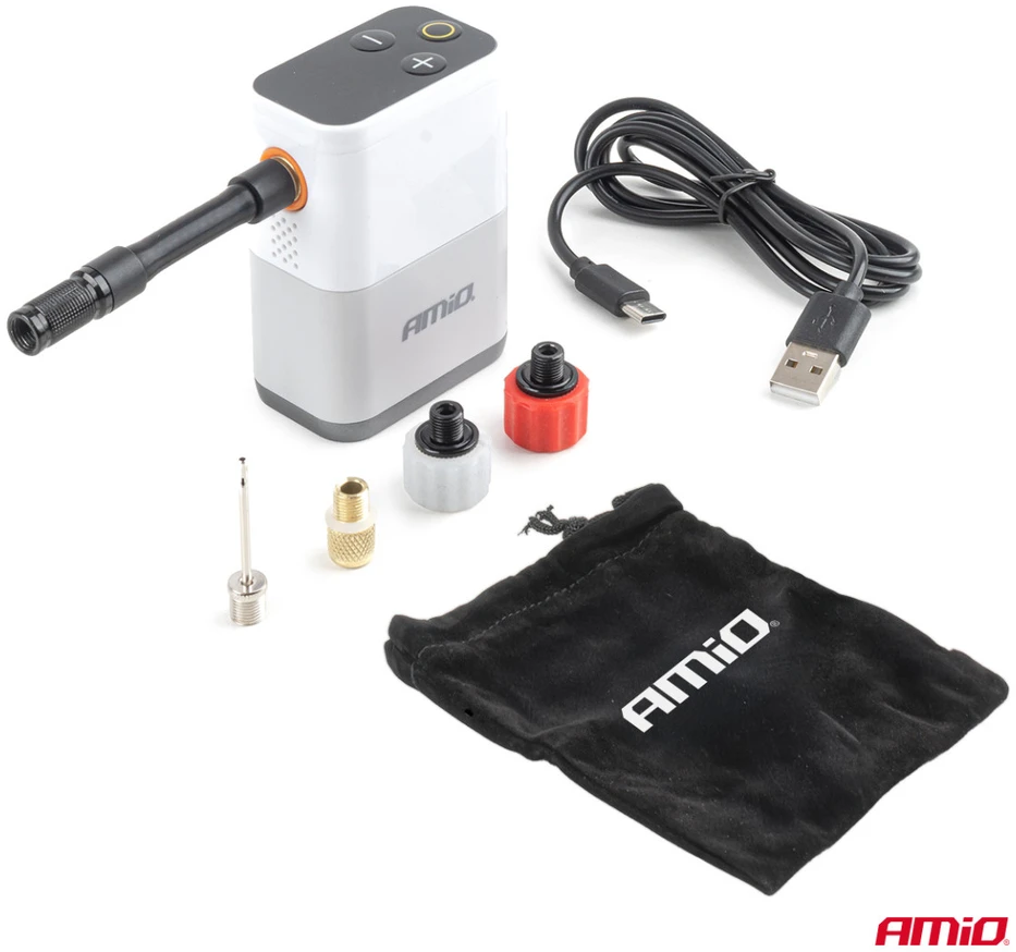 Mini belaidis dviračio kompresorius bešepetėlinis su LED ekranu, 40 W, USB-C, amio-04946