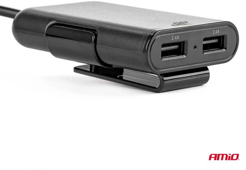 Amio Telefono laikiklis Telefono pakrovėjas priekyje-galinėje 4*usb