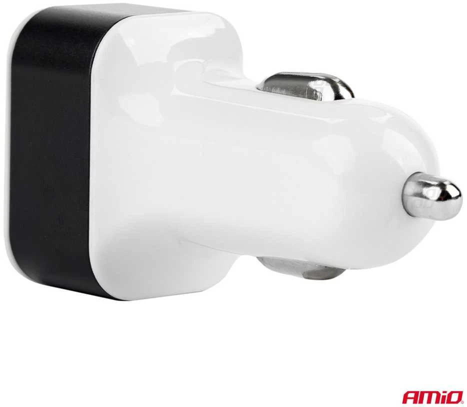Amio Automobilinis telefono įkroviklis 3xUSB baltas PCH-03