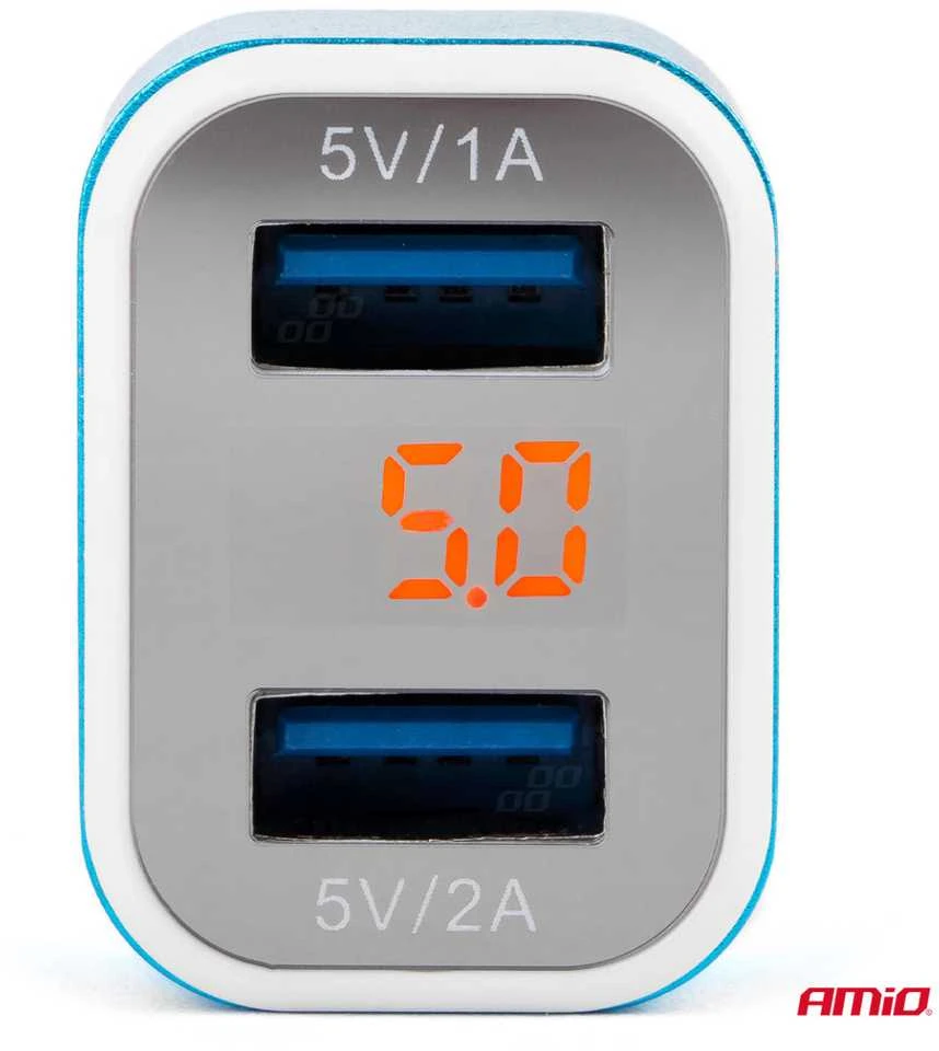 Amio Automobilinis telefono kroviklis Test-04 2xUSB 12/24V