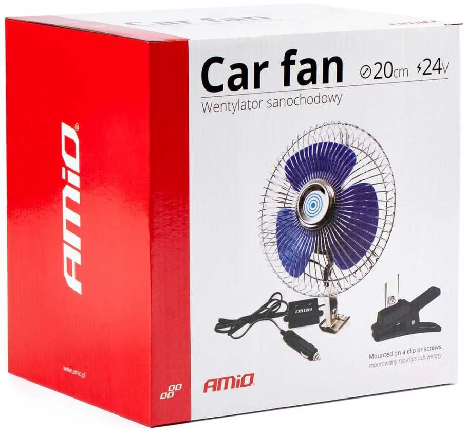 Amio Automobilinis ventiliatorius (metalinis) su tvirtinimu varžtu ir segtuku, CFAN-15 + 24V