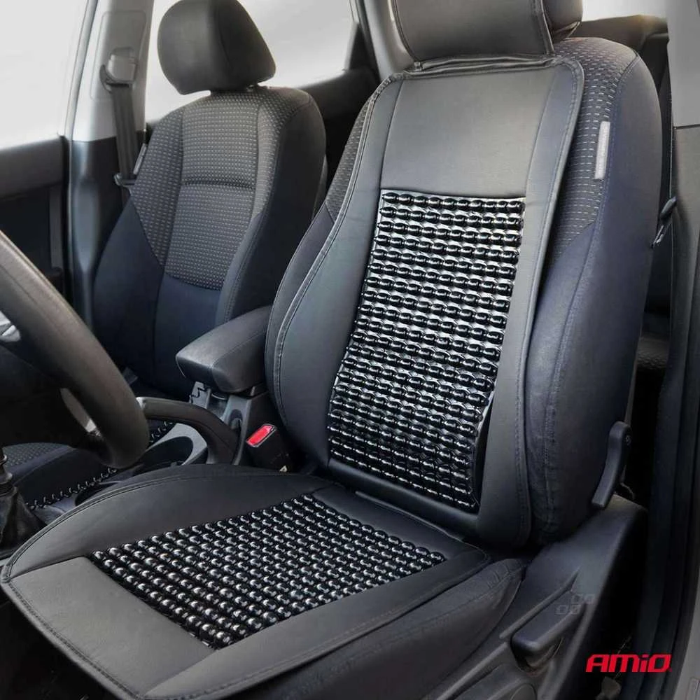 Amio Automobilio sėdynės kilimėlis su karoliukais 147 x 48 cm - juoda