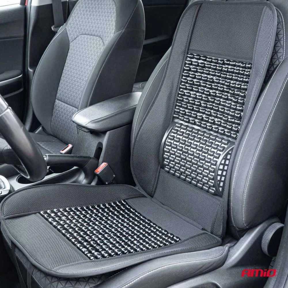 Amio Automobilio sėdynės kilimėlis su karoliukais 110 x 46 cm - juoda