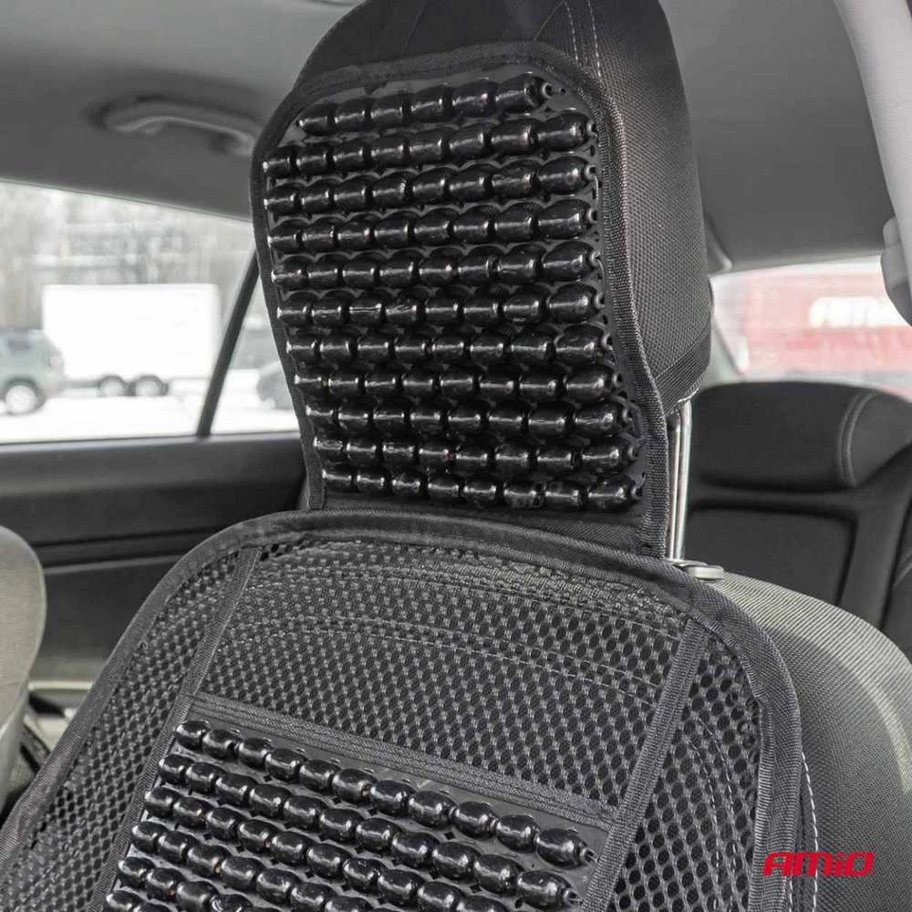 Amio Automobilio sėdynės kilimėlis su karoliukais 125 x 52 cm - juoda