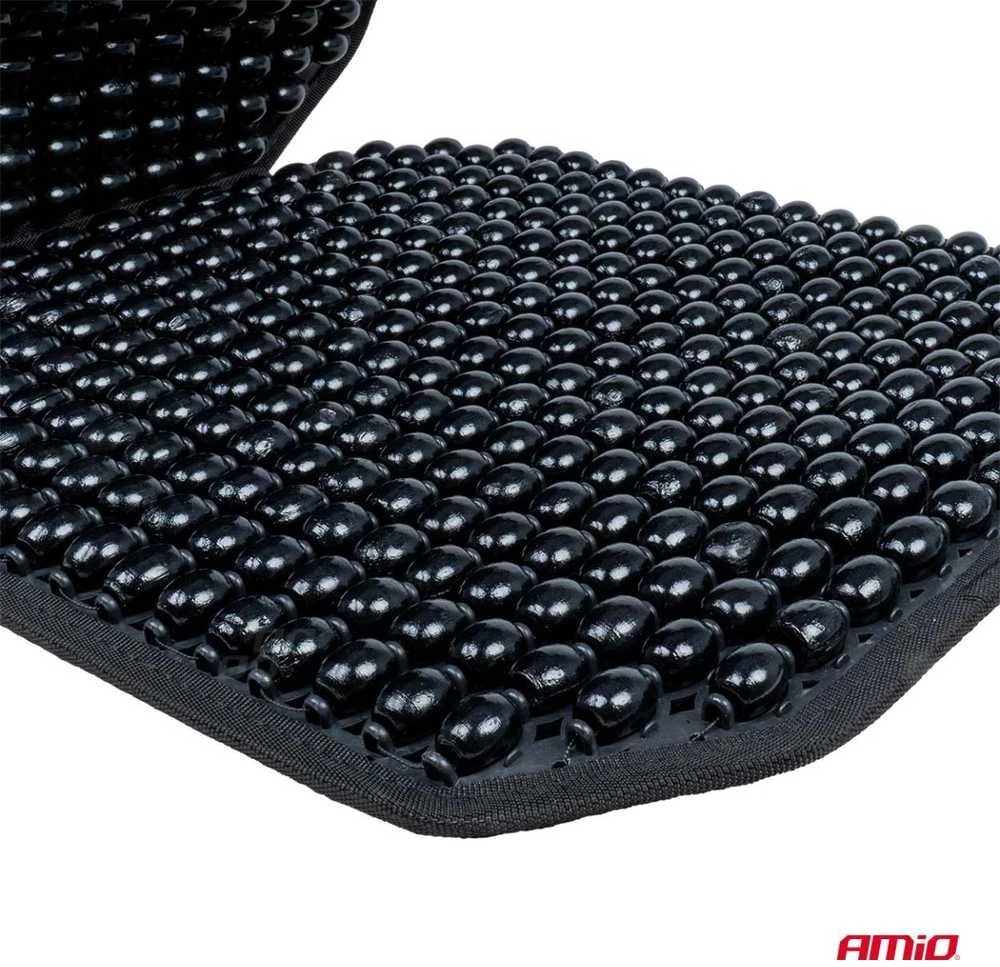 Amio Automobilio sėdynės kilimėlis su karoliukais 126 × 44 cm - juoda