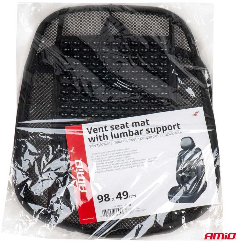 Amio Automobilio sėdynės kilimėlis su karoliukais 98 x 49 cm - juoda