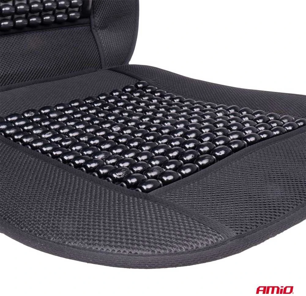 Amio Automobilio sėdynės kilimėlis su karoliukais 110 x 46 cm - juoda