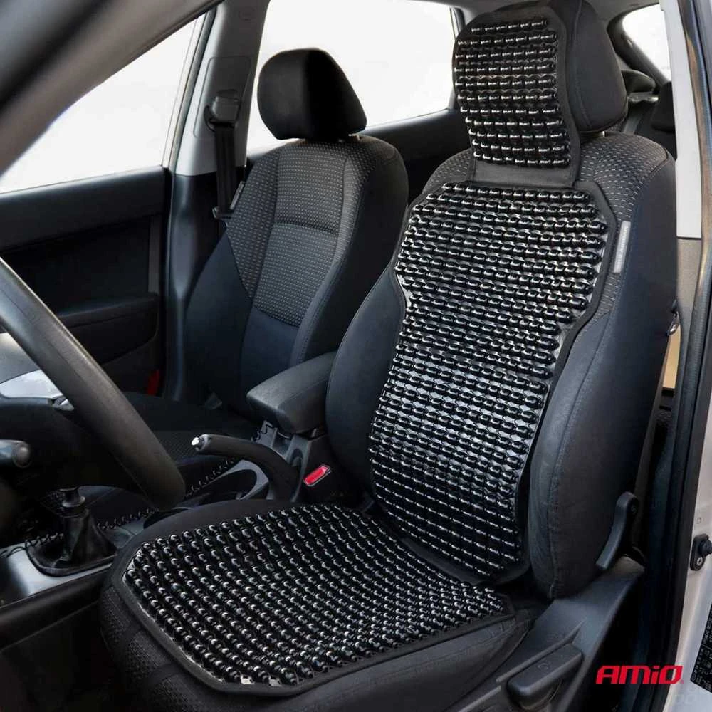 Amio Automobilio sėdynės kilimėlis su karoliukais 126 × 44 cm - juoda