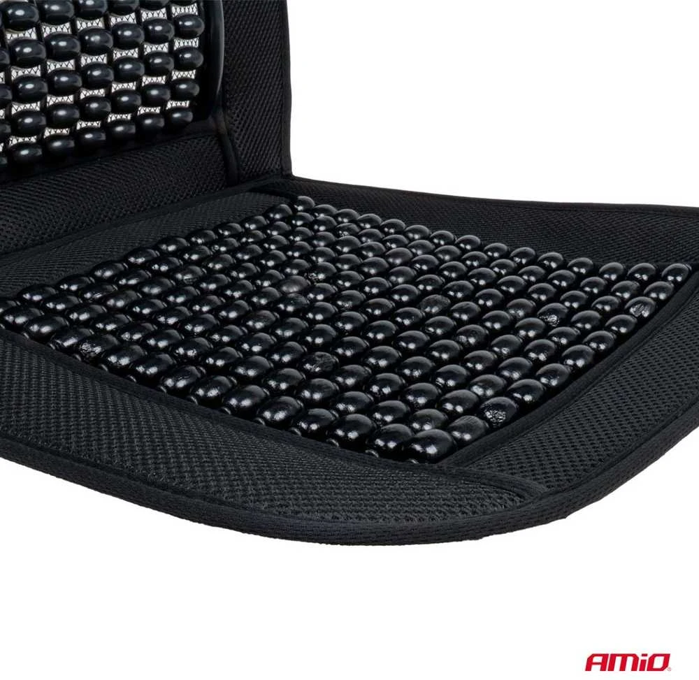 Karoliukų sėdynės kilimėlis su nugaros atrama automobiliui amio-03642