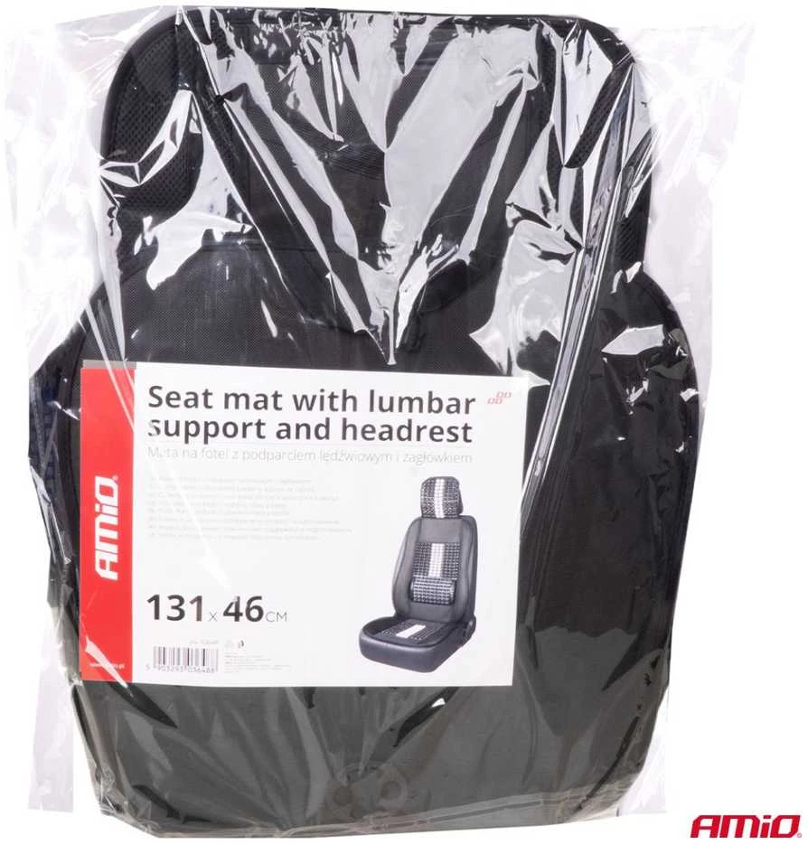 Amio Automobilio sėdynės kilimėlis su karoliukais 131 x 46 cm - juoda
