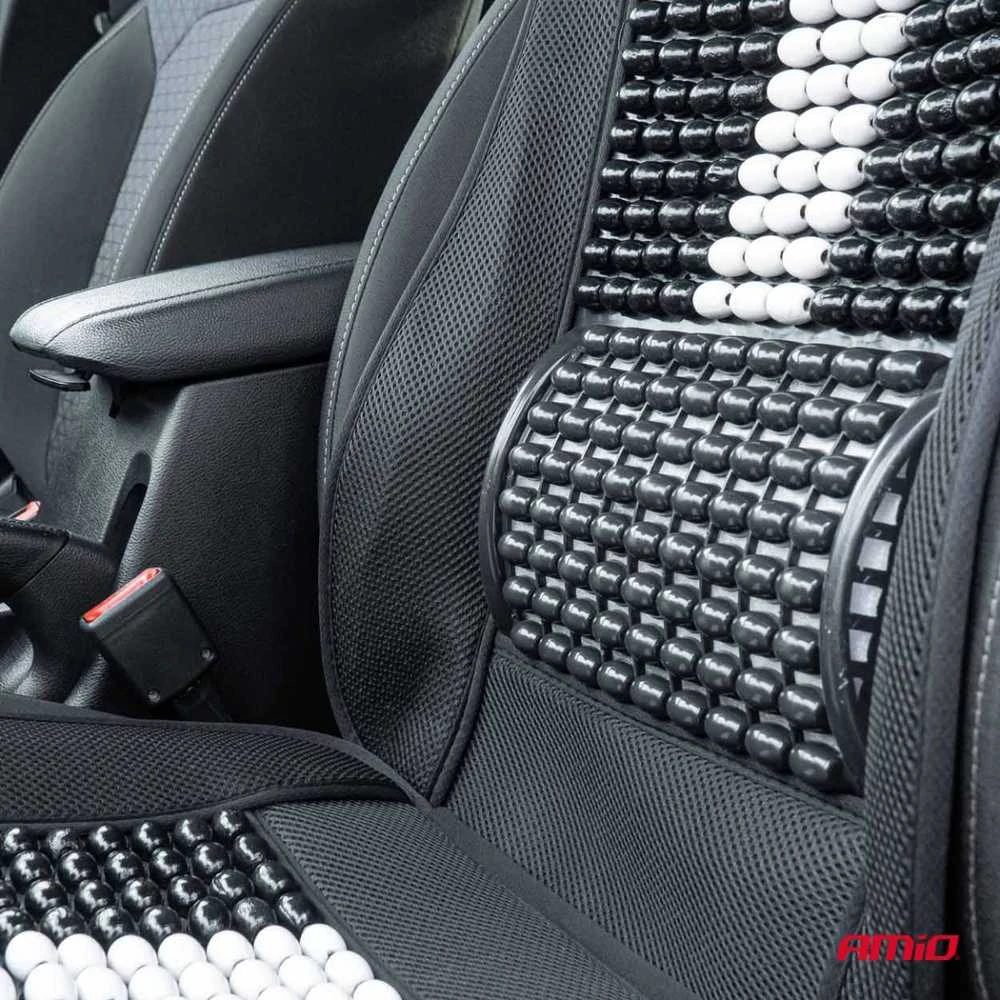 Amio Automobilio sėdynės kilimėlis su karoliukais 131 x 46 cm - juoda