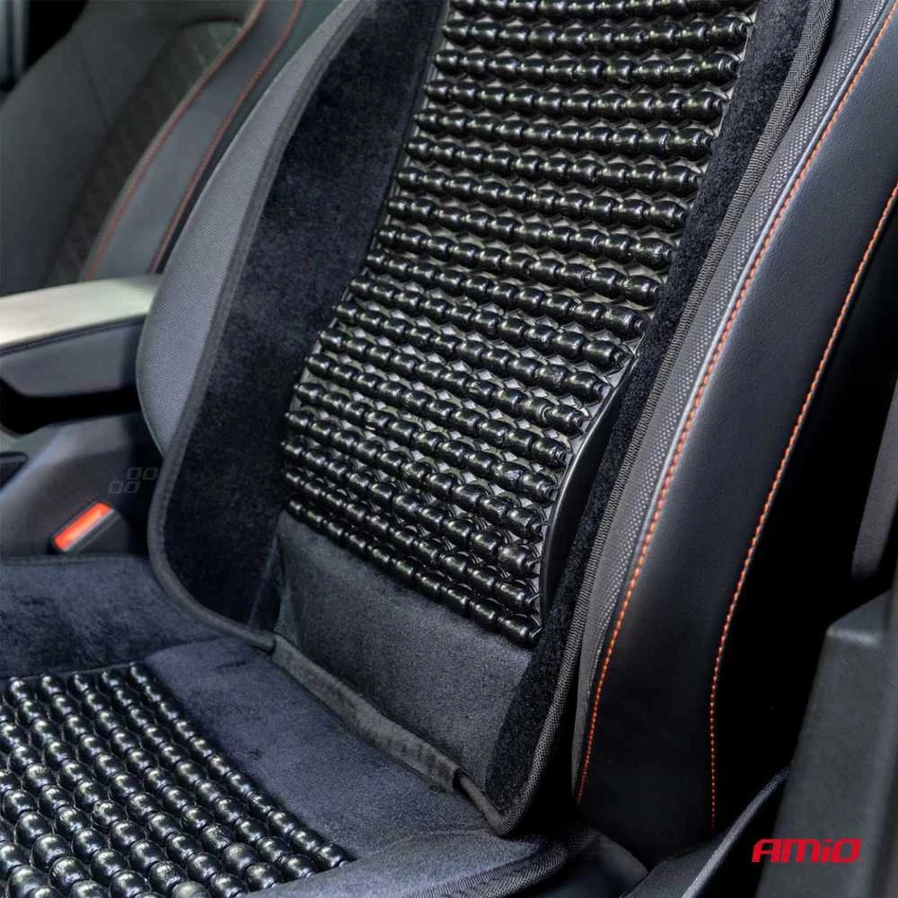 Amio Automobilio sėdynės kilimėlis su karoliukais CSM-16, 45x120 cm - juoda