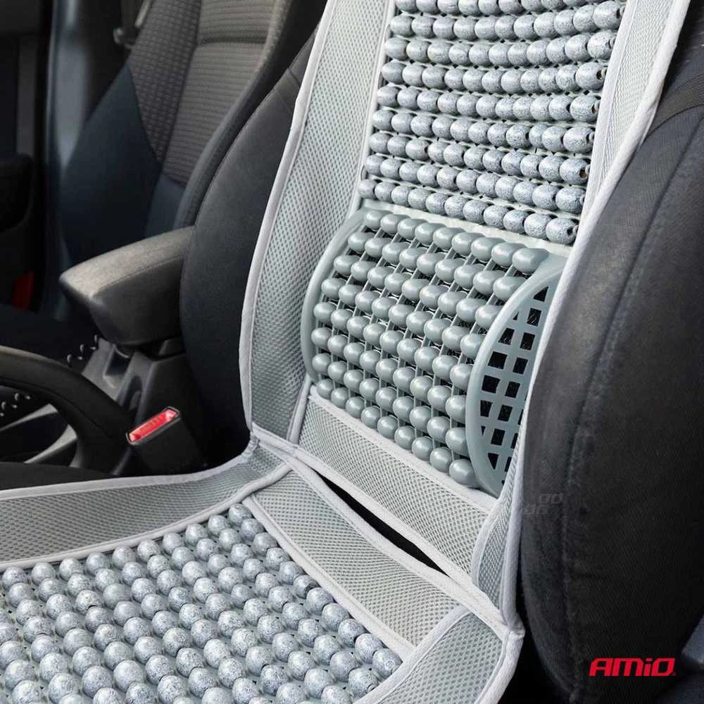 Amio Automobilio sėdynės kilimėlis su karoliukais 97 x 44 cm - pilka