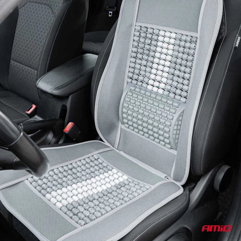 Amio Automobilio sėdynės kilimėlis su karoliukais 131 x 46 cm - pilka