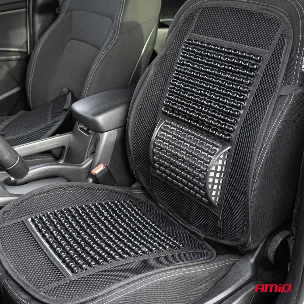 Amio Automobilio sėdynės kilimėlis su karoliukais 125 x 52 cm - juoda