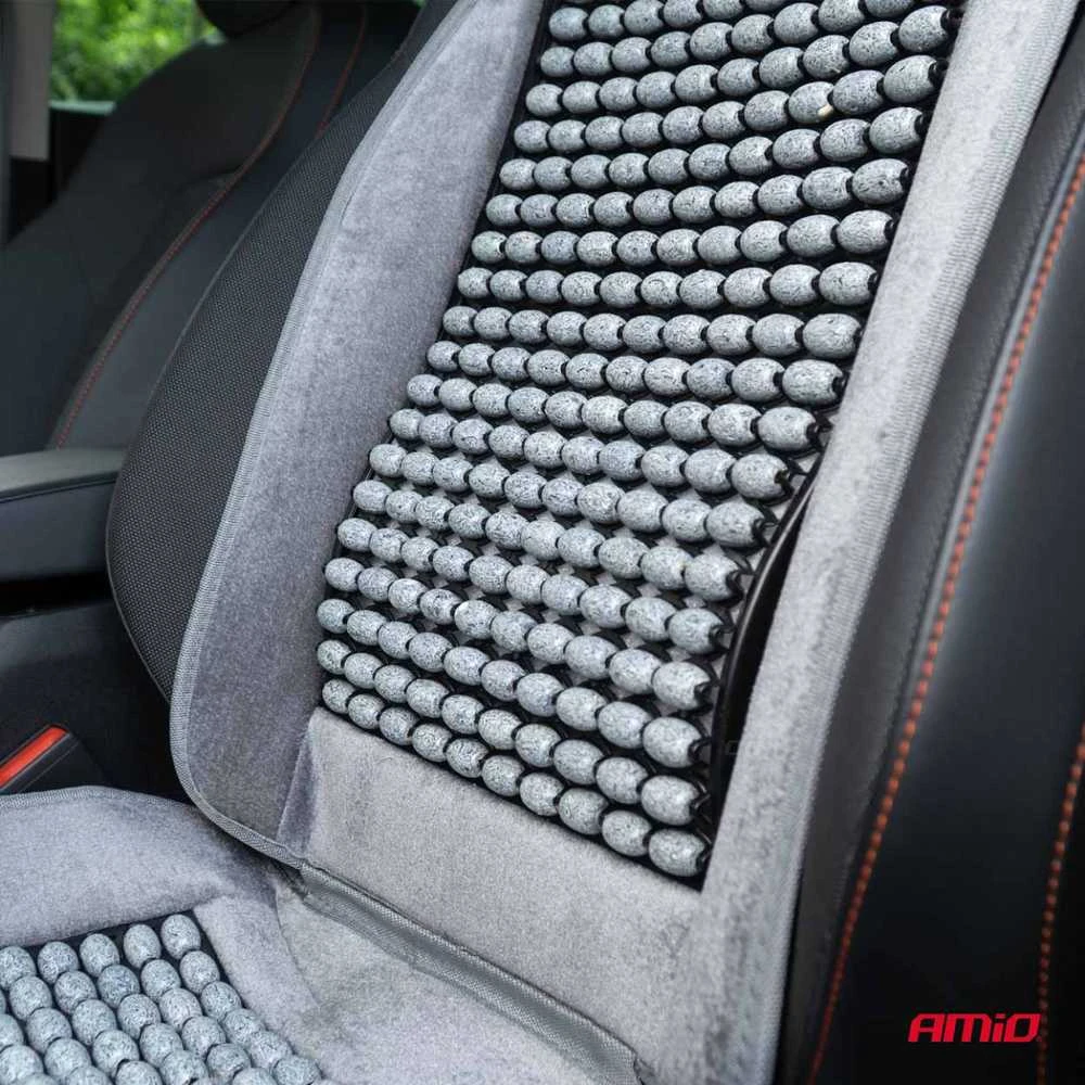 Amio Automobilio sėdynės kilimėlis su karoliukais CSM-17, 45x120 cm - pilka