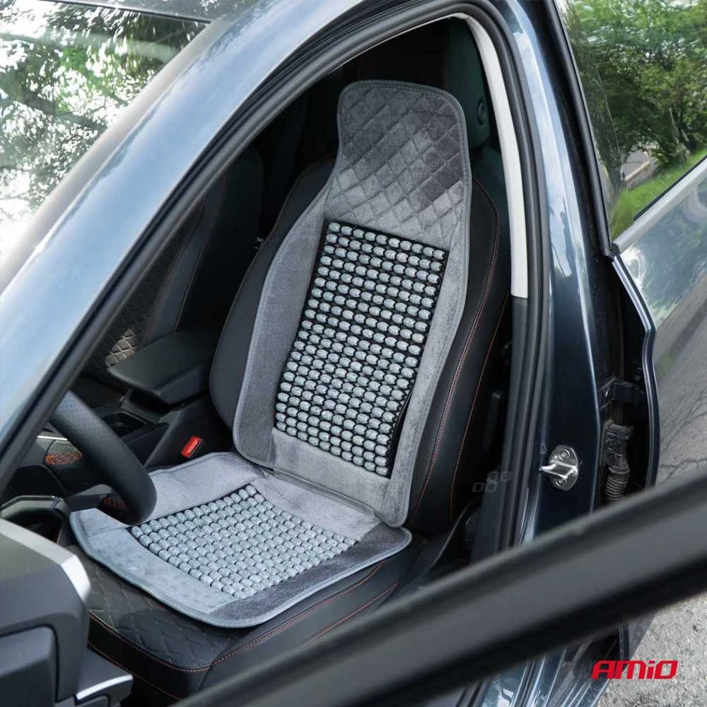 Amio Automobilio sėdynės kilimėlis su karoliukais CSM-17, 45x120 cm - pilka