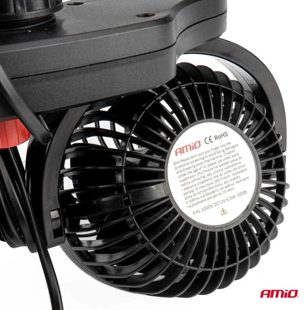 Amio Automobilio ventiliatorius prie galvos atramos su USB įkrovikliu 2x4" 12V