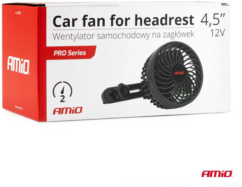 Amio Automobilio ventiliatorius prie galvos atramos 4,5" 12V