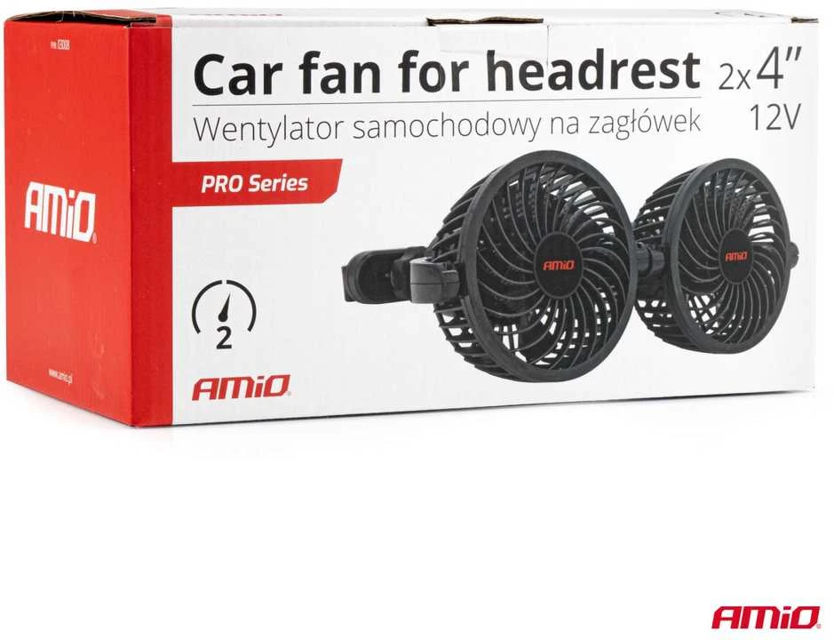 Amio Automobilio ventiliatorius prie galvos atramos 2x4" 12V