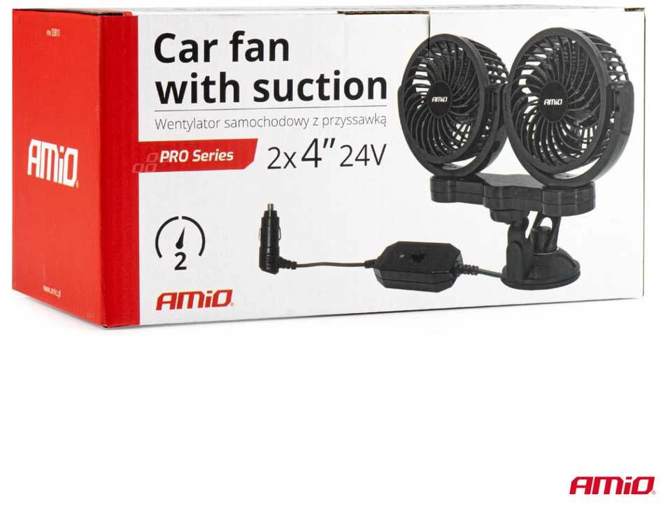 Amio Automobilio ventiliatorius su siurbtuku 2x4" 24V