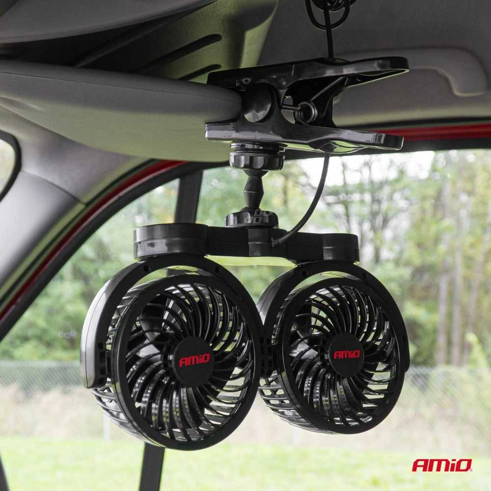 Amio Automobilio ventiliatorius su spaustuku 2x4" 12V