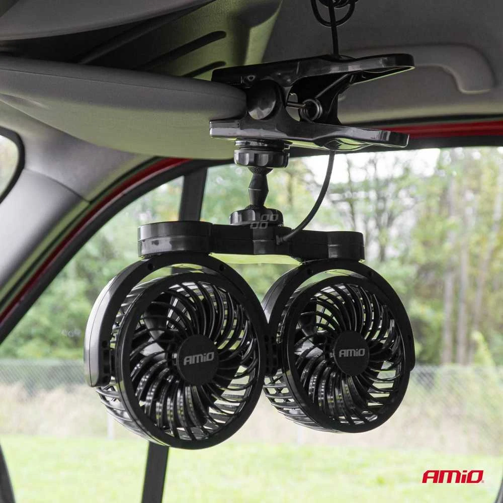 Amio Automobilio ventiliatorius su spaustuku 2x4" 24V
