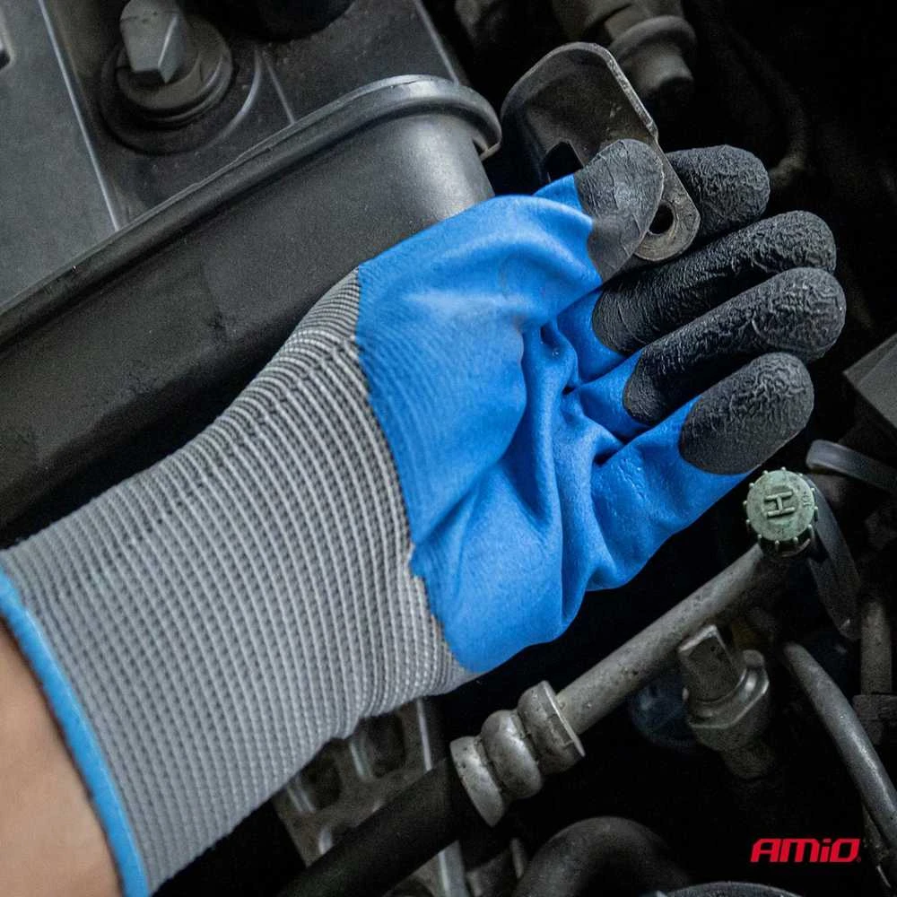 Amio Darbinės PE latekso pirštinės su 3/4 putų danga, dydis 9, 4 vnt. (2 poros), 3131X