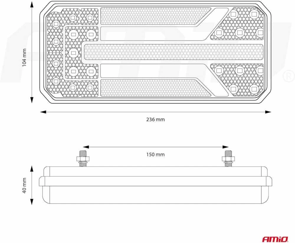 Amio Daugiafunkcinis LED galinis žibintas RCL-01-LR dynamic, dešinė
