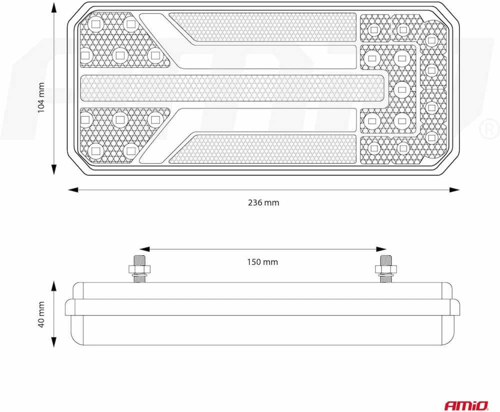 Amio Daugiafunkcinis LED galinis žibintas RCL-01-LR dynamic, kairė