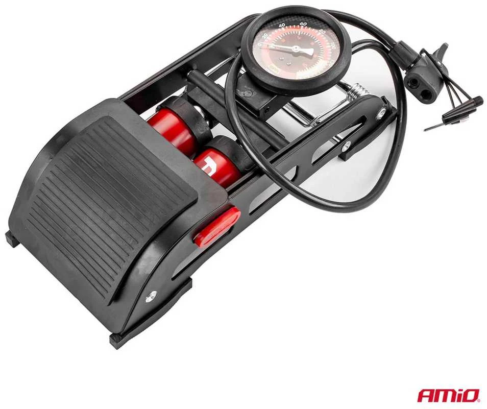 Amio HQ dviguba stūmoklinė kojinė pompa 2×Ø45 mm su manometru ir adapteriais PU07