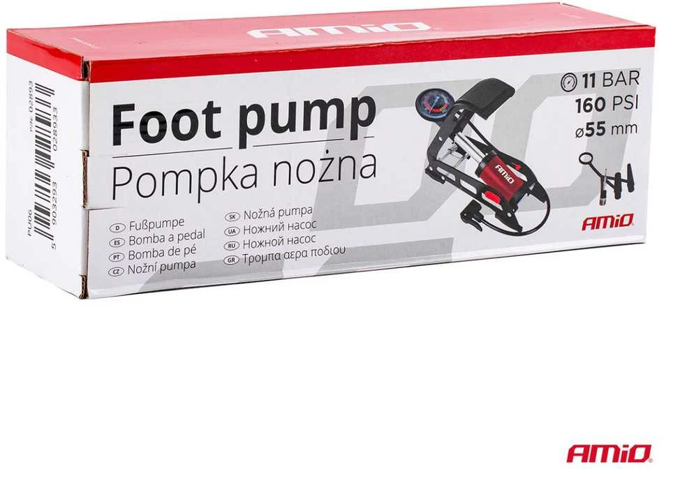 Amio HQ vieno stūmoklio kojinė pompa Ø55 mm su manometru ir adapteriais PU06