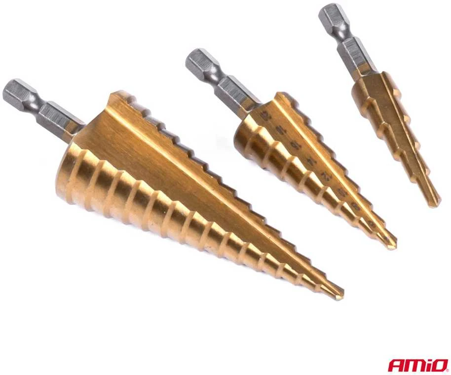 Grąžtas Amio Laiptiniai grąžtai metalui 4–32 mm, 3 vnt.