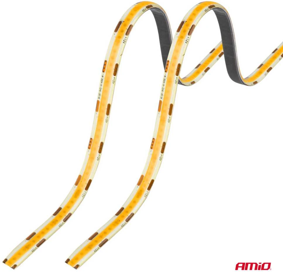 Amio Lanksčios COB LED juostos 2x30 cm 12V, gintarinė