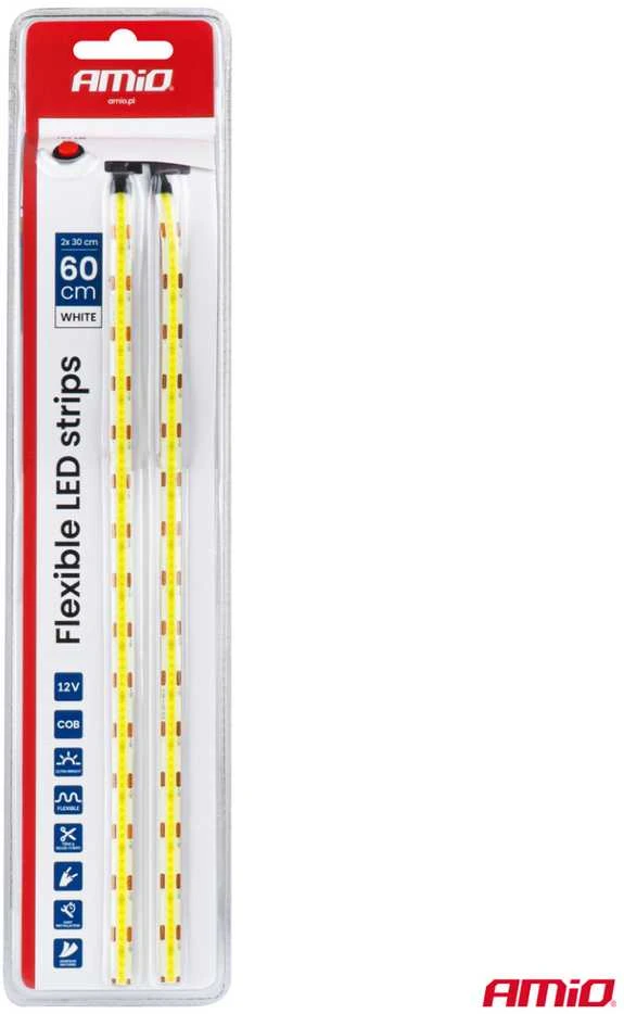 Amio Lanksčios COB LED juostos 2x30 cm 12V, balta