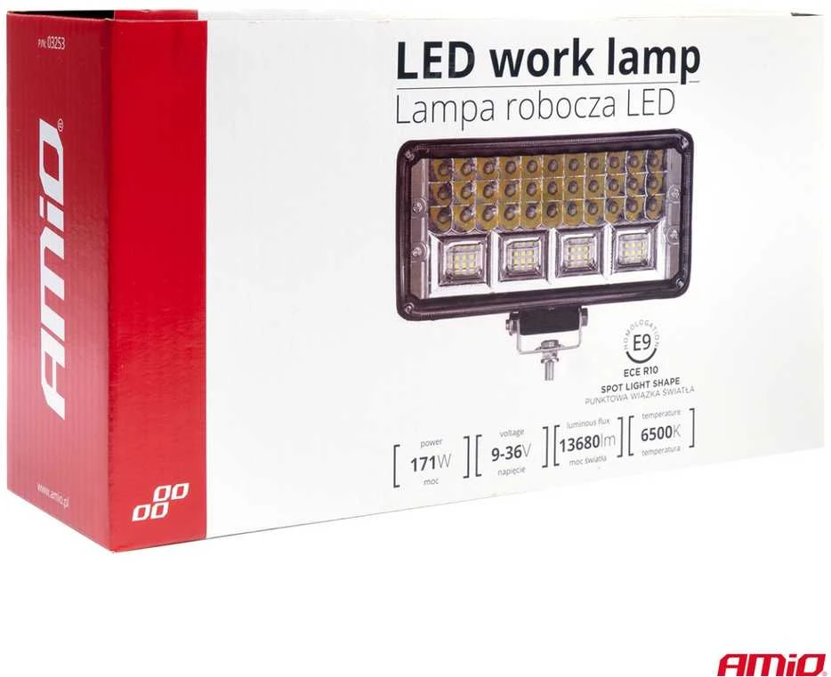 Amio LED Darbinė lempa, 171 W, 9-36 V, AWL42