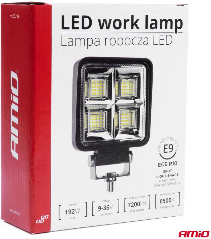 Amio LED Darbinė lempa, 192 W, 9–36 V, AWL38