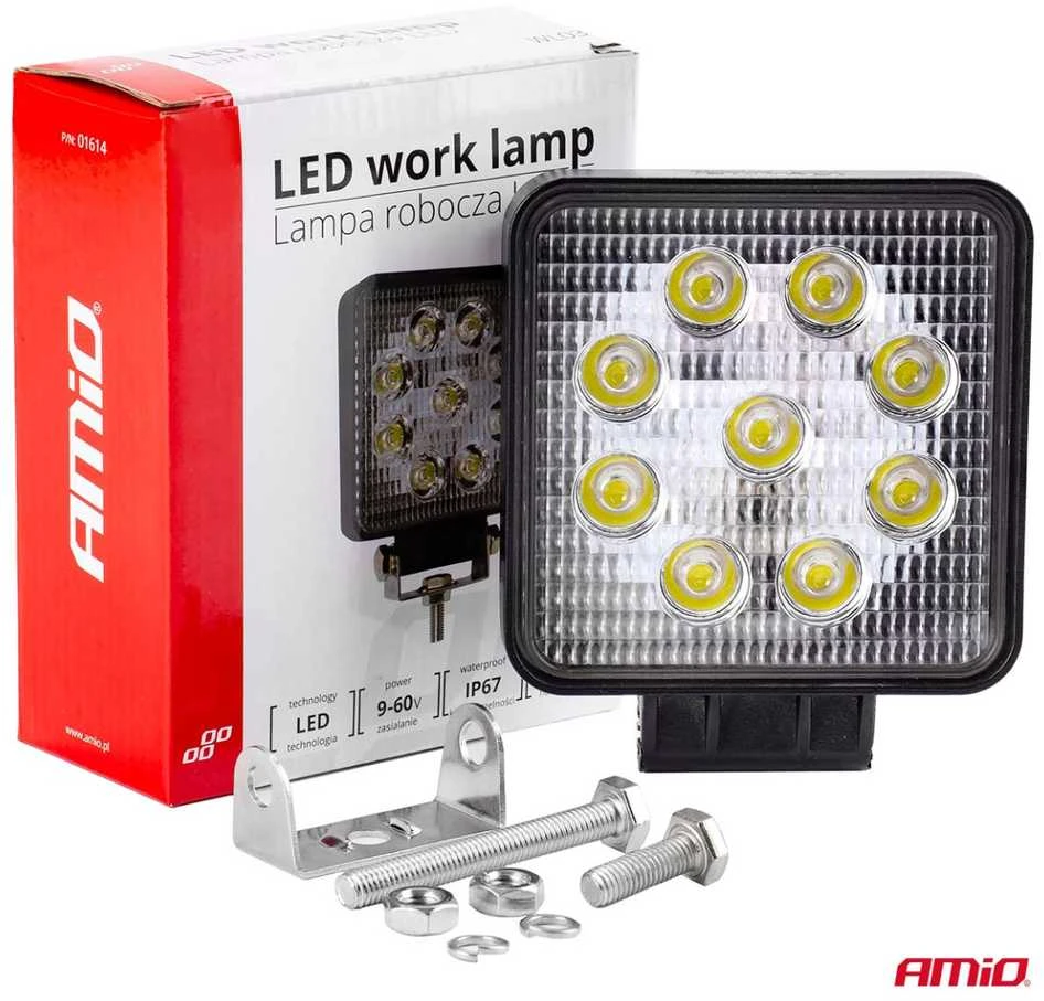 Amio Darbinis šviestuvas 6 LED, 106*106*32mm, 9-60V, 27W