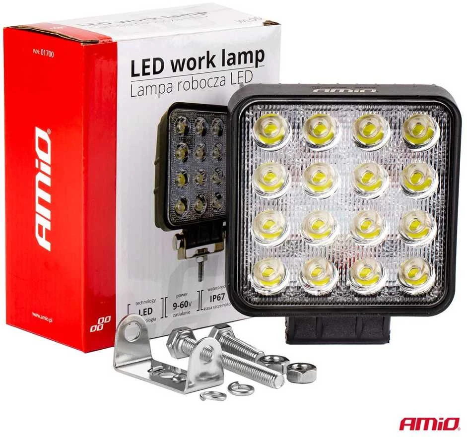 Amio LED Darbinė lempa AWL05 EMC, 108x108 mm 48W FLAT 9-60V