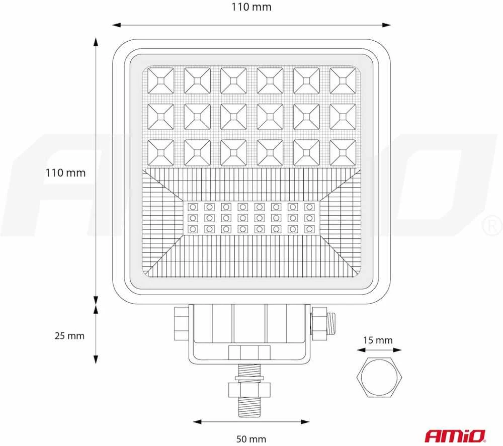 Amio Automobilinė lempa 42LED COMBO (2 funkcijos) - AWL12