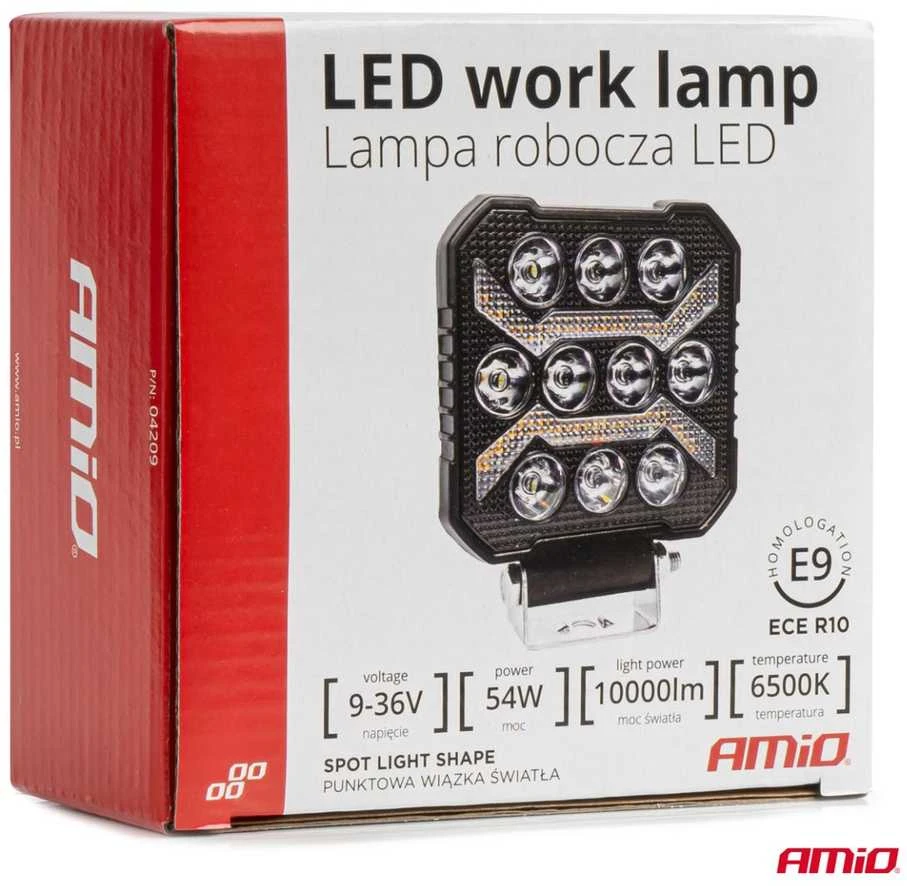 Amio LED Darbinė lempa AWL68, 54W 6500K 10000lm 9-36V