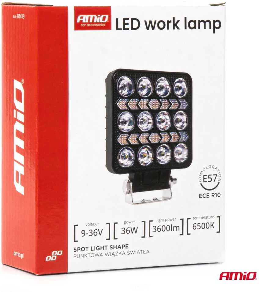 Amio LED Darbinė lempa AWL75, 36W 6500K 3600lm 9-36V