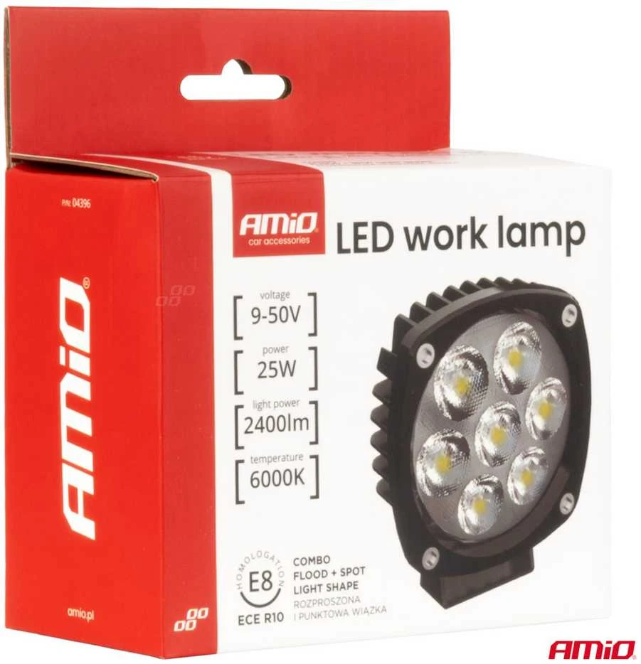 Amio LED Darbinė lempa COMBO, 25W 12V 24V