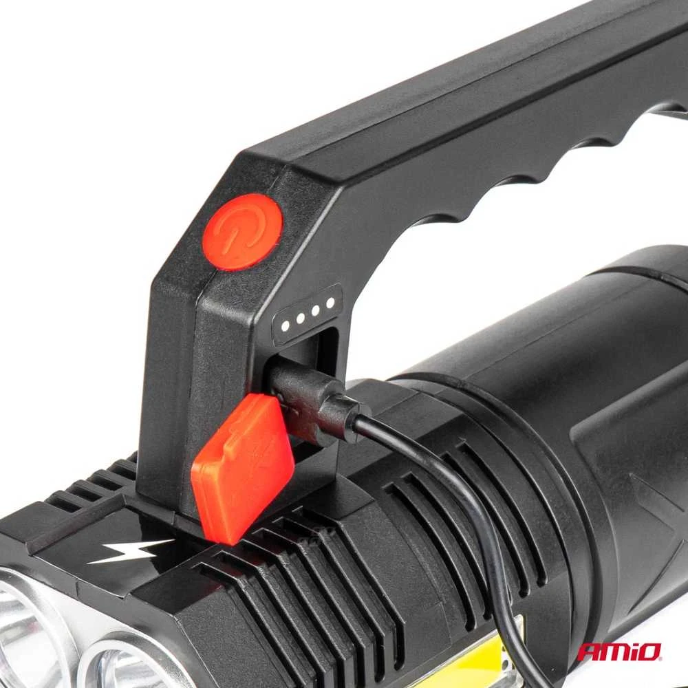 Amio LED darbo žibintas 4LED + COB 1200mAh