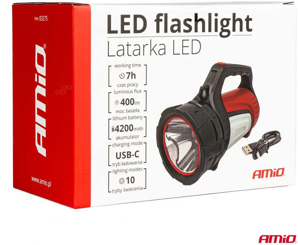 Amio LED darbo žibintas T6 + COB, WT19