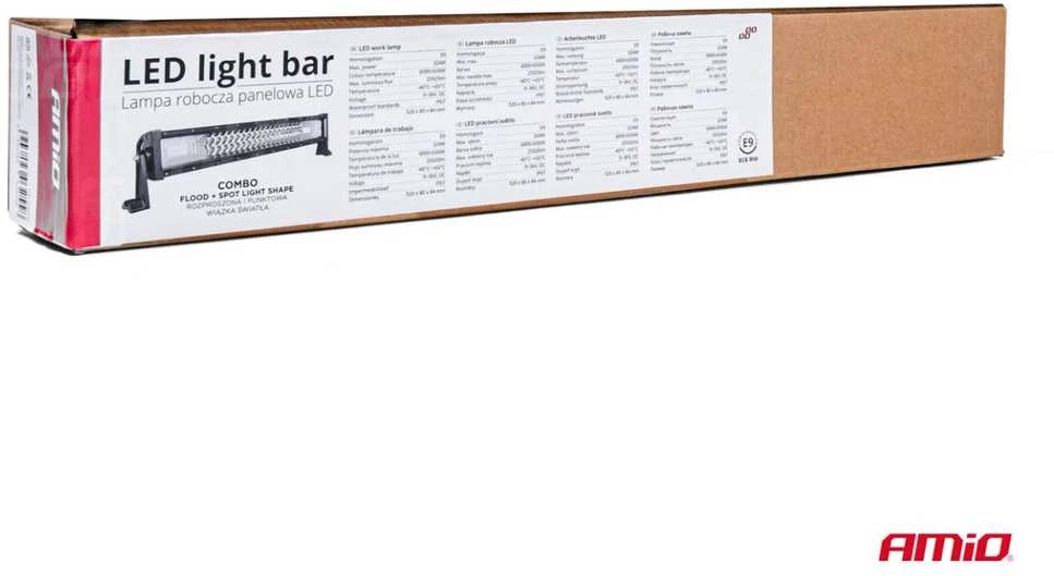 Amio LED panelinė darbo lempa SLIM, lenkta, 52 cm, 9-36V, AWL44