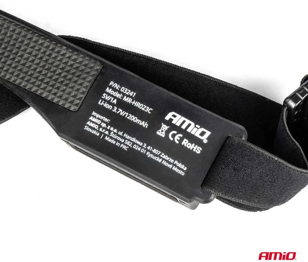 Amio LED Žibintuvėlis ant galvos XPE+COB 1200mAh LH05