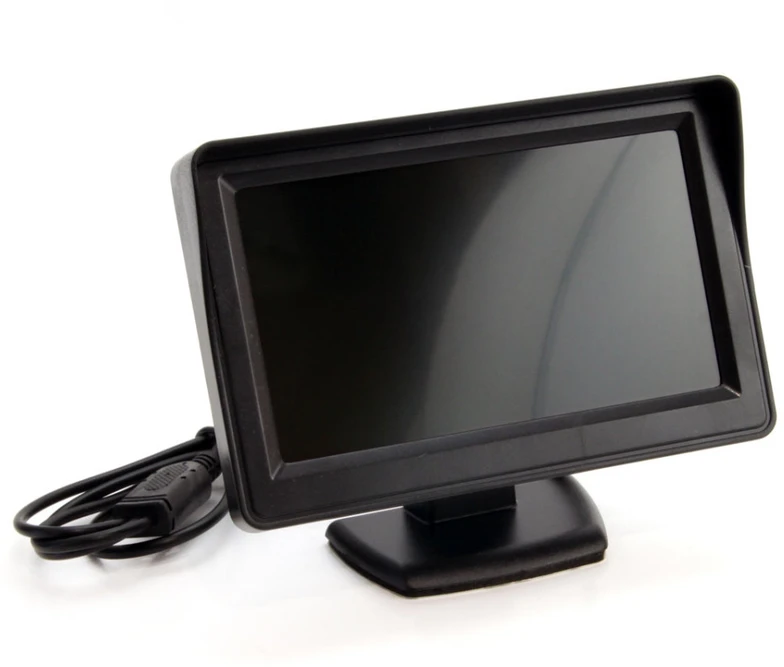 Amio Parkavimo pagalbos sistema TFT01 4,3" su HD-307-IR kamera, 4 juodi jutikliai 22 mm